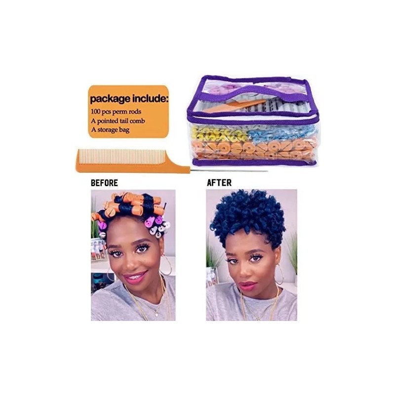 YOROSTAR Conjunto 100pcs Rodillos Permanentes Para Cabello Natural -