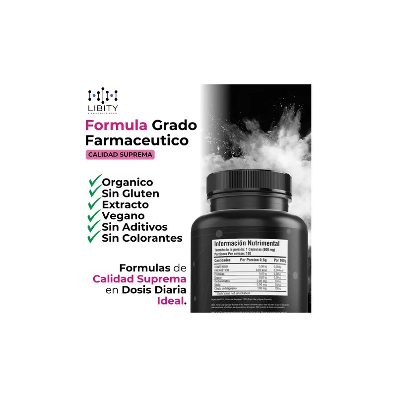 Citrato Magnesio 100 Puro 180 Capsulas