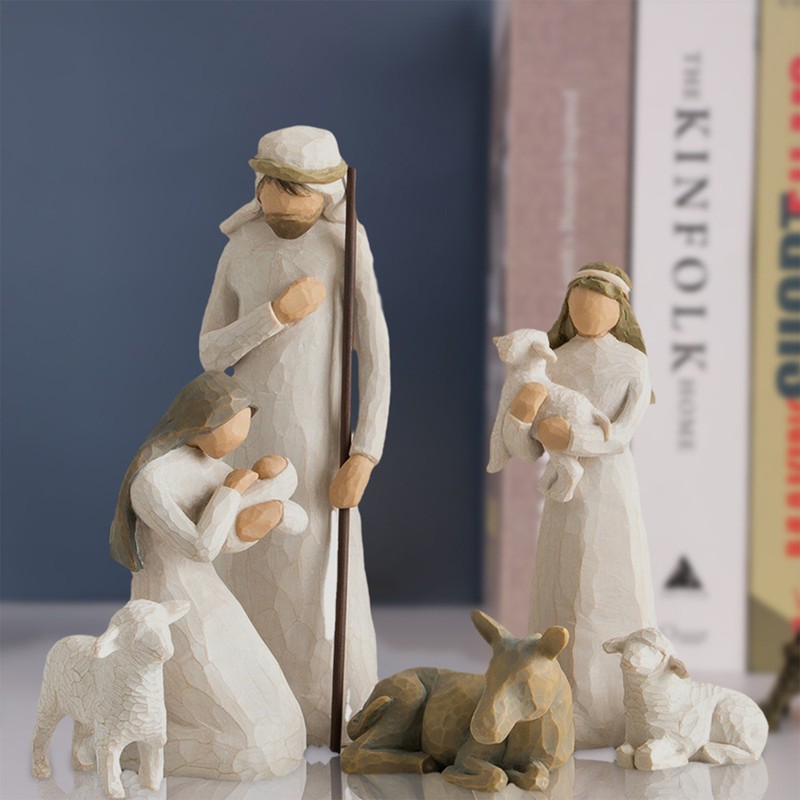 6PCS Resin Figures Fine Workmanship Art Ornaments for Household Office