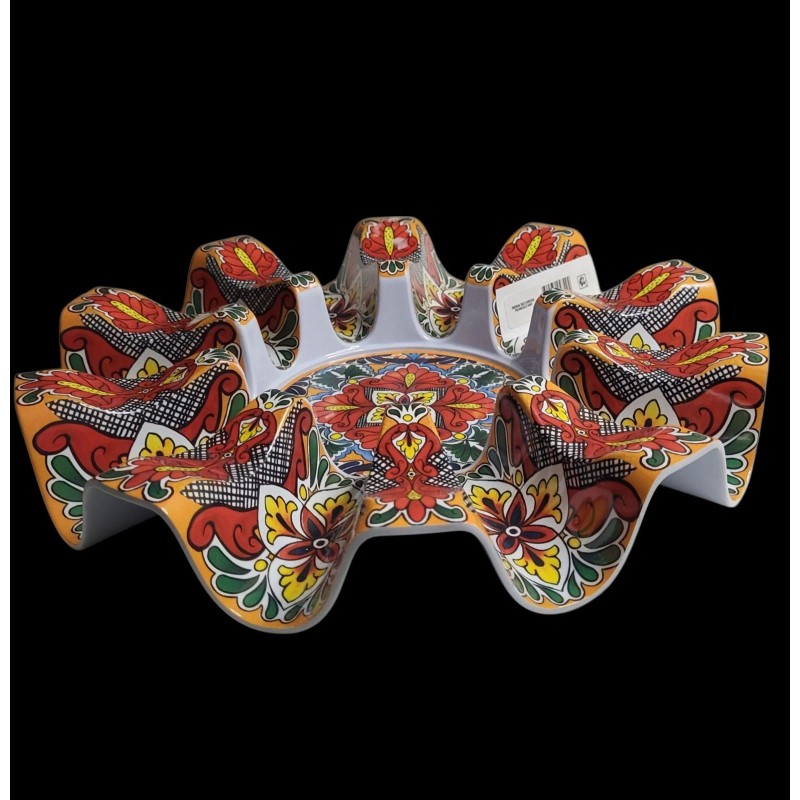 Prepara Melamine Taco Carousel Colorful Talavera Style Decoration Holds 10
