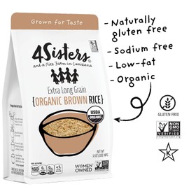 4Sisters - Organic Long Grain Brown Rice - Grown in USA - Sustainably Grown - Women Owned - Farm to Table - 2lb