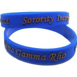 Sigma Gamma Rho Sorority Blue Embossed Silicone Wristband