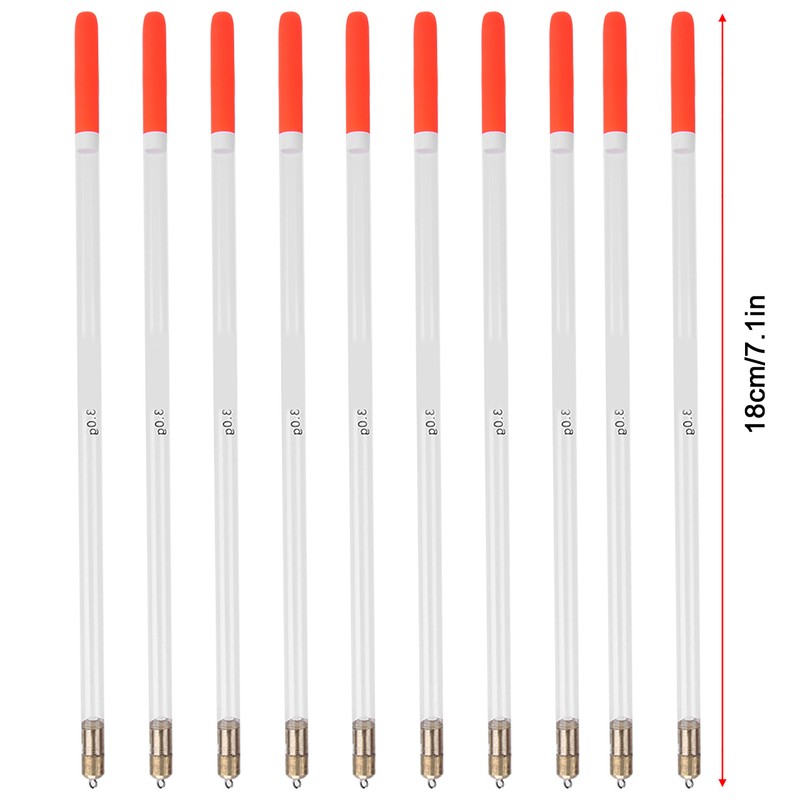10 pcs Durable Plastic Fishing Floats Bobber Stick Tube Multi