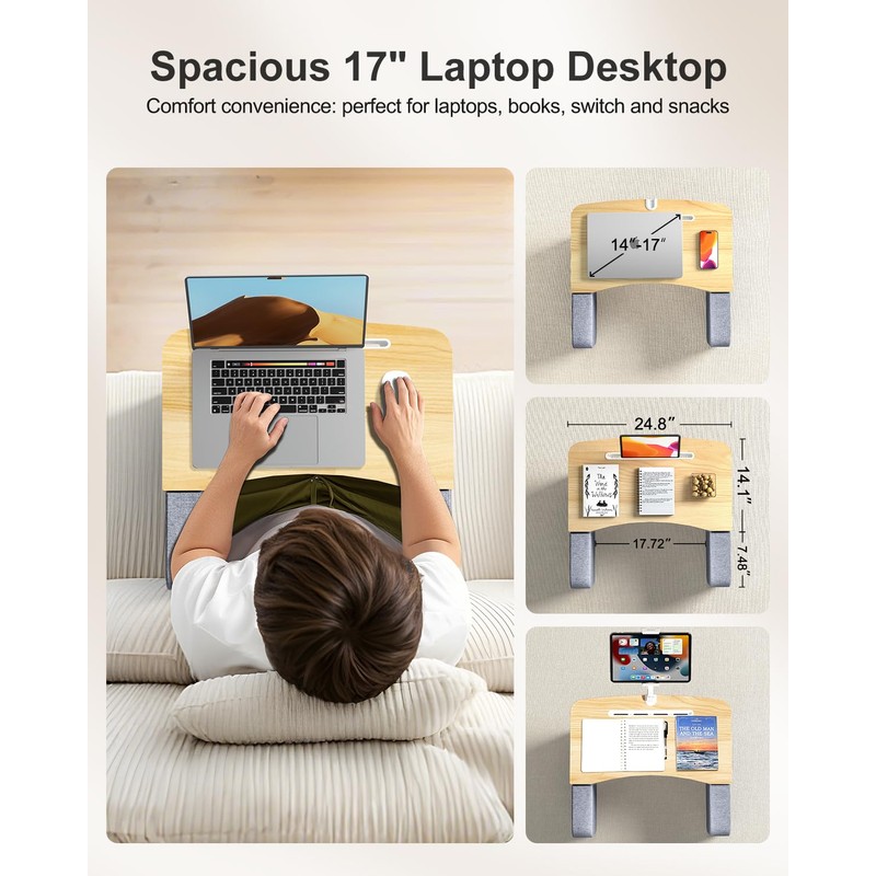Lap Desk for Adults with Arm Rests,Ergonomic Laptop Pillow Stand