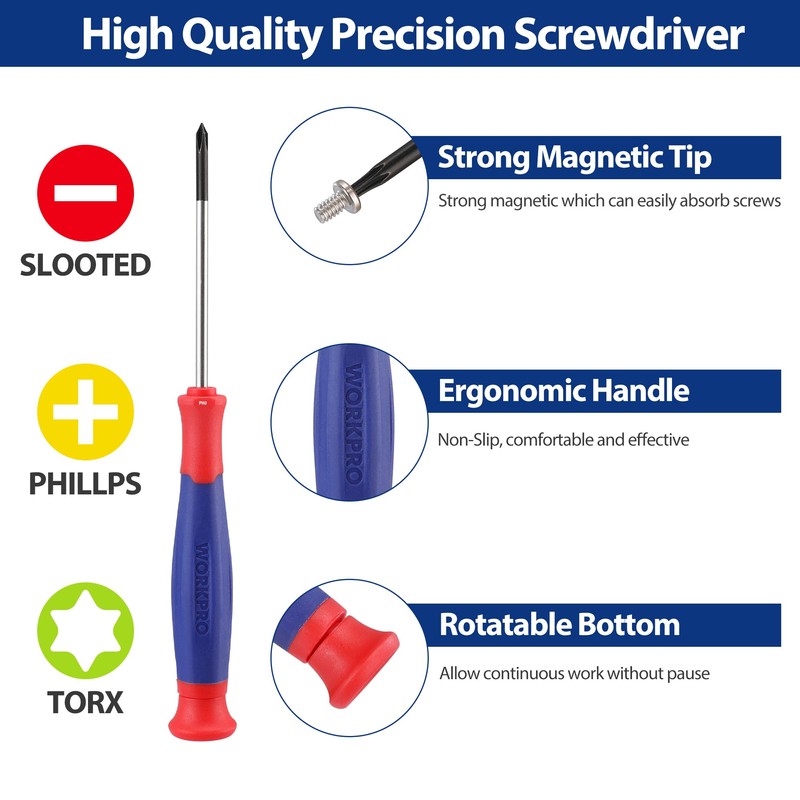 WORKPRO 33PCS Precision Repair Tool Set Includes Pliers Set, Screwdrivers