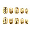 Press On Nails, Gold Foil Glitter Designed in Glue on