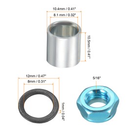 PATIKIL Skateboard Truck Hardware Kit, Skateboard Truck Lock Nuts Axle Washers Spacer Speed Rings Repair Set for Longboard Cruiser, Silver Black Blue