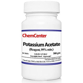 Potassium Acetate, Reagent, 99% min, 500 Grams