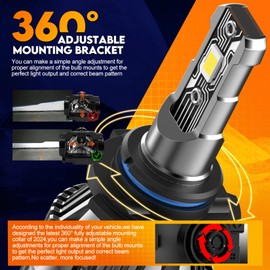 WAIXINGREN 9005 HB3 LED Headlight Bulb, 60W 26000 LM 400% Brightness 6500K for HB3 Headlight Bulb, Waterproof IP68 Halogen Replacement, Plug and Play (9005/HB3)