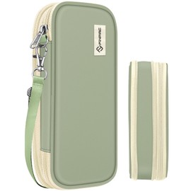 FINPAC Expandable Pencil Case, Large Capacity Pencil Box, Pen & Marker Storage Pouch Stationery Organizer for Men Women Outdoors, Pen Bag Office Supply, Green