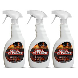 Evo Dyne Grill Cleaner Spray (32 oz), Made in USA - Quickly Cleans BBQ Burnt-on Foods and Grease from Grill Grates - Heavy Duty, Fast-Acting Formula, Less Scrubbing - Food Safe Grill & Oven Degreaser (3-Pack)