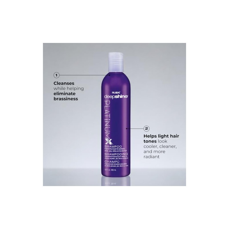 RUSK Deepshine PlatinumX Shampoo, 33.8 oz.