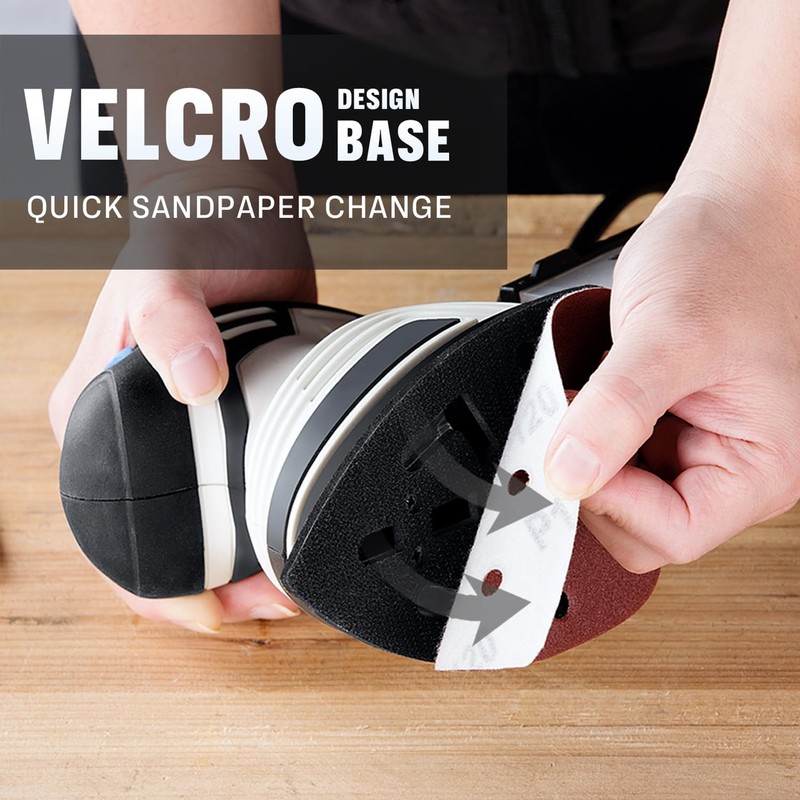 Bielmeier Electric Sander with 12-Piece Sandpaper(60 Grit×3,80 Grit ×3,100 Grit×3,120