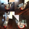 Swivel Stem Casters, Heavy Duty Double-Locking Castors with Red PU