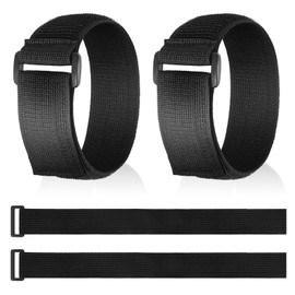 Pack of 4 Velcro Cable Ties Velcro Adjustable Black Resealable Velcro Nylon Cable Ties Reusable Elastic Fastening Straps for Bicycle 40 x 3.8 cm