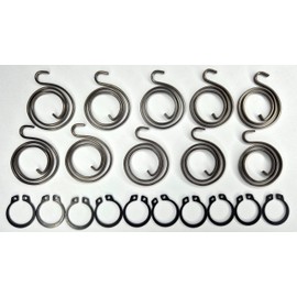 Generic Door Handle Springs Replacement Kit, 10 x 2.5 Turns Spring Coil, 10 x Circlips, Door Lock Handles Installation kit