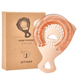 Jettory Cocktail Strainer, Cocktail Strainer, Stainless Steel Bar Strainer, Suitable for All Shakers, High-Quality Bar Accessories (Rose Gold)
