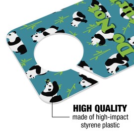 GRAPHICS & MORE Panda and Bamboo Pattern Plastic Door Knob Hanger Sign