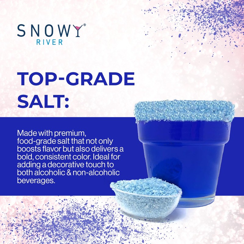 Snowy River Blue Cocktail Salt - Naturally Colored Margarita Salt,