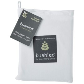 Kushies Baby Organic Jersey Play Pen Fitted Sheet, White