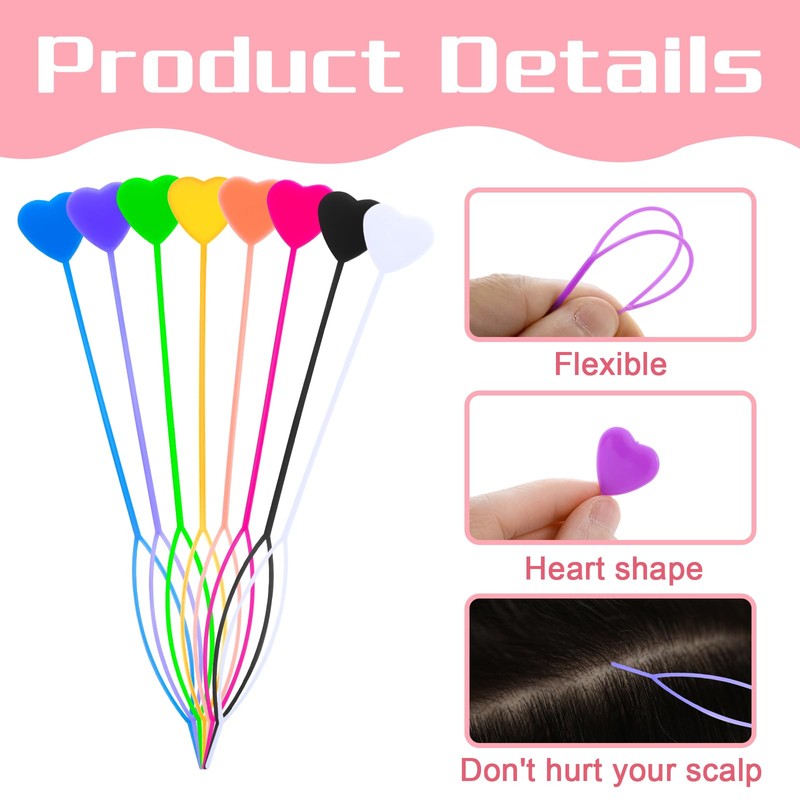 16PCS Hair Beader Tool Automatic Quick, Colorful Loading Beads on