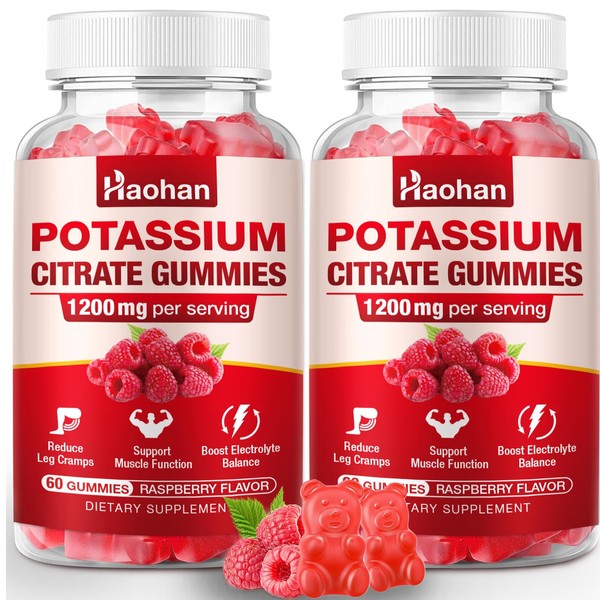 Potassium Citrate 1200mg Gummies - Chewable Supplement to Support Muscle