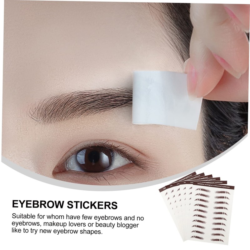 Ipetboom 6pcs Brow Stencil Set Eyebrow Imitation No Glue Needed