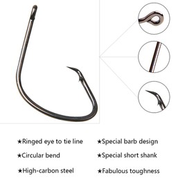 Circle Hooks Saltwater Fishing Hooks, Offset Sport Circle Bait Hook Octopus Fish Hooks High Carbon Steel Hooks for Catfish Trout Freshwater Tackle(1#)
