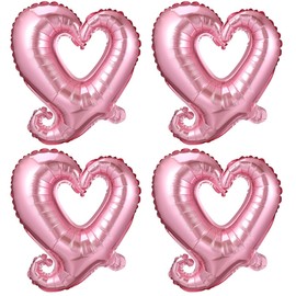 KESYOO Heart Foil Balloons Set of 4 Aluminum Balloons Floating Balloons Store Decoration Decoration Valentine's Day 18 Inch Party Decoration Balloons Pink