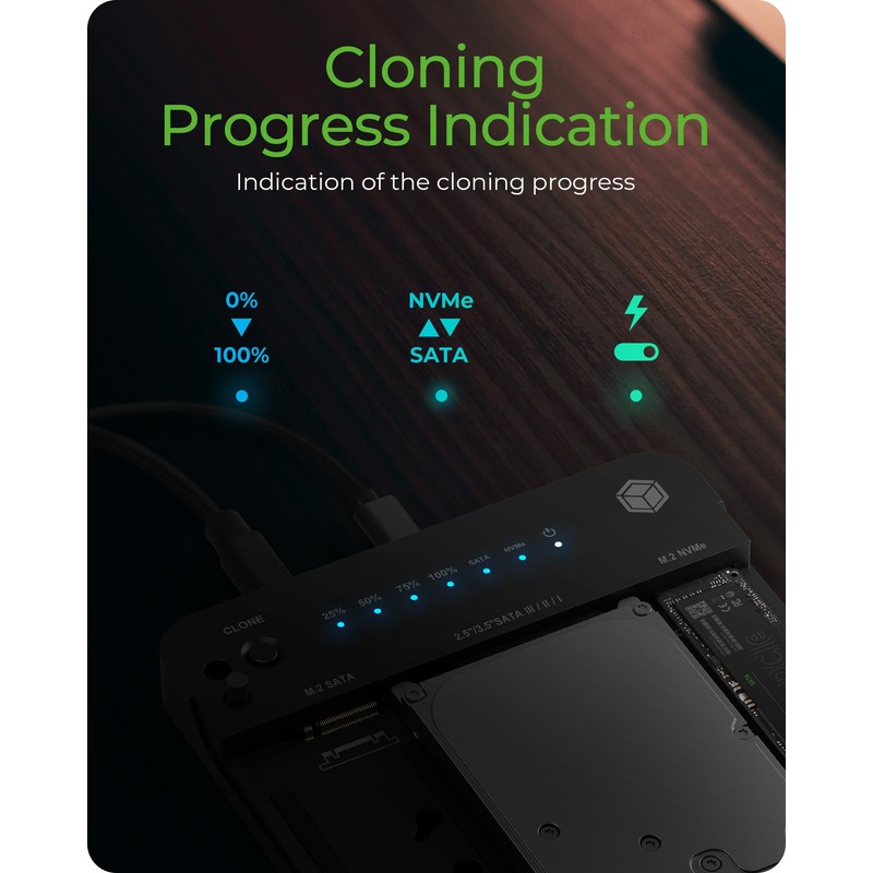 ICY BOX M.2 NVMe & SATA SSD/HDD Docking Station, USB-C