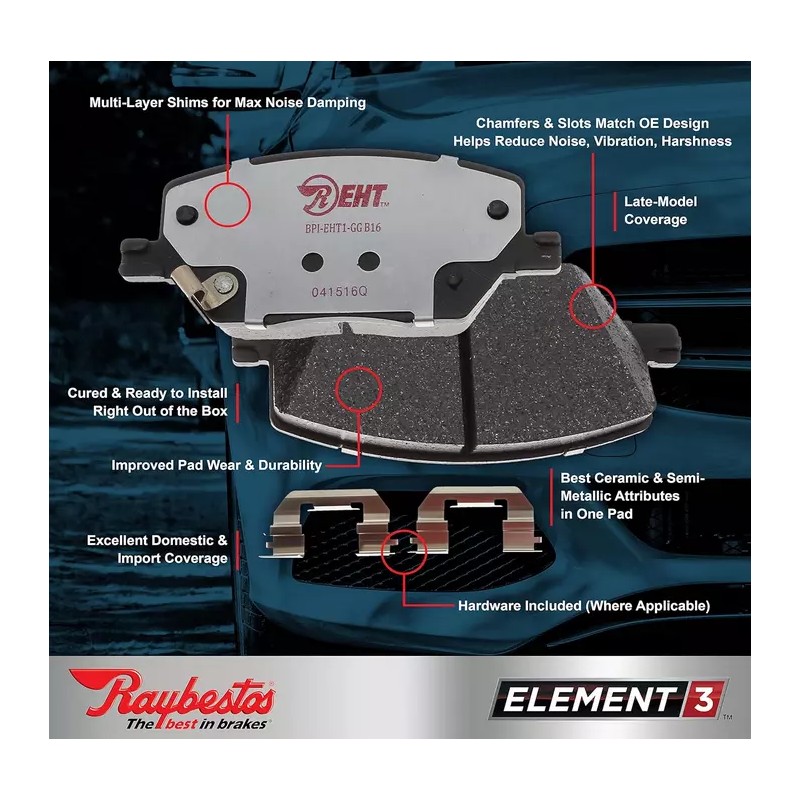 Raybestos For 2012-2017 Toyota Prius V Brake Pads Front Replacement