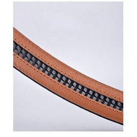 Acewin Men's Leather Belt, Automatic Work Belt, Adjustable, Width 35 mm, 02 brown