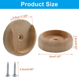 Jiozermi 10 Pack Wooden Closet Pole Sockets, 1-3/8" Closet Rod Holders Closet Rod Brackets Closet Pole Socket for Wardrobe Curtain Bathroom Clothing