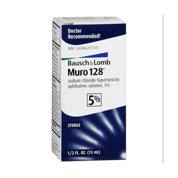 Bausch and Lomb Muro 128 Opthalmic Solution 5% 15mL for Temporay Relief of Corneal Edema (1 Box Only)