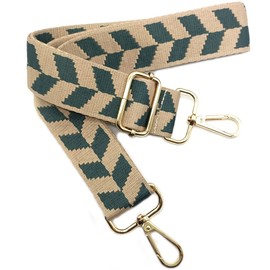 Adjustable Shoulder Strap Bag Strap Khaki and Black, Bag Straps for Changing, Bag Strap Wide with Carabiner Gold, 80-130 cm Carry Strap Bag for Women Shoulder Strap, Handbag, 3.8 cm, 3