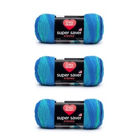 Red Heart Super Saver Yarn, paquete de 3, Cool Stripe 3 unidades