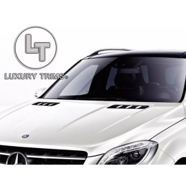 Luxury Trims Mercedes GL X166 Chrome Hood Vent Fin Bonnet Cover by Luxury Trims 2013-2016