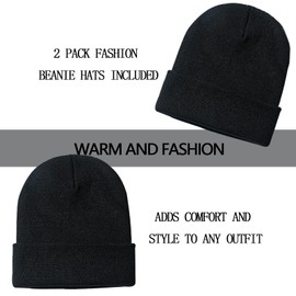 ZOORON 1&2 Pack Beanie for Men Women Slouchy Beanie Hats Winter Knit Caps Soft Ski Hat Unisex