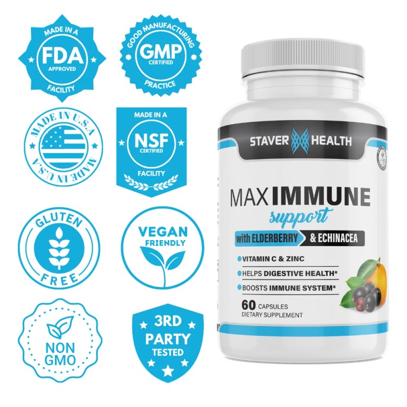 Staver Health MAX IMMUNE SUPPORT SUPPLEMENT - Immunity Supplement, Immune
