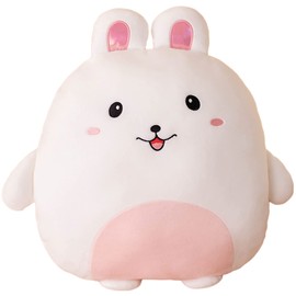 lannery Bunny Plush Pillow, Kawaii Bunny Stuffed Animal Toy Cartoon Bunny Rabbit Plushies Hugging Pillow Toys Gifts for Room Decor Birthday Valentine Day, 16 inch
