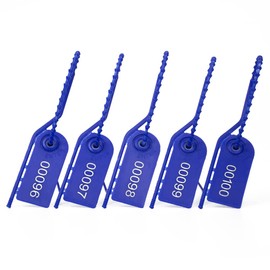 Lzbignun 100 Pcs Plastic Security Seals Numbered Tamper Evident Pull Safety Tab Tear Resistant for Fire Extinguishers (Blue)