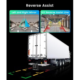 Reversing Camera Set with 5 IPS Inch Monitor, Vehicle Backup Camera IP68 Waterproof, Night Vision, Image Flip, Cable Parking Aid for Truck/Trailer/Bus/Van/Agriculture/Motorhomes/Caravans 9-36 Volt