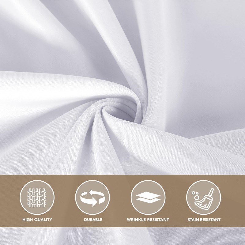 sancua White Table Cloths Rectangle, 8 Pack Tablecoths for 6