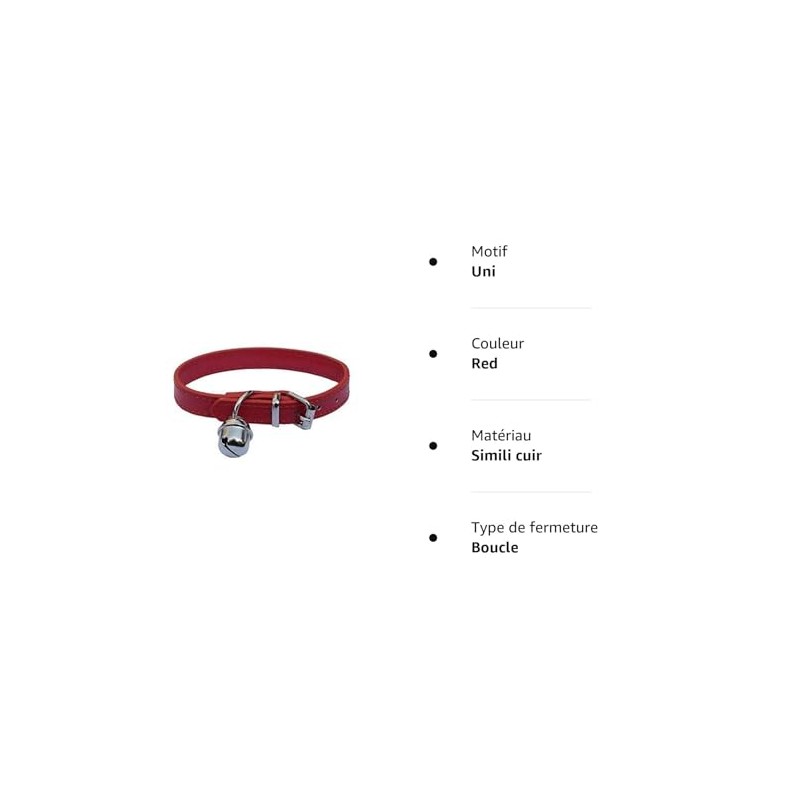 Red Leather Pet Collars for Cats,Baby Puppy Dog,Adjustable 8"-10.5" Kitten