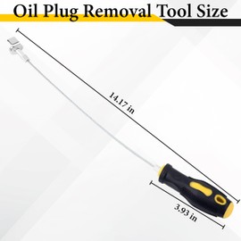 ecocstm Strong Magnetic Oil Drain Plug Remover Tool, Oil Drain Plug Remover Instrument, Anti Scald Sump Plug Removal Tool, Universal Flexible Oil Plug Removal Tool (14 Inch)