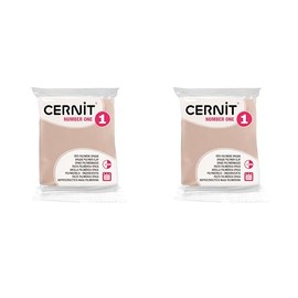 CERNIT CE9056425AMZC - Pack of 2 Modelling Clay Number One - Modelling Clay for Baking - Colour Pink Beige - 2 Blocks of 56 g