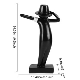 Dancer Statue Modern Home Decor, Black Sculpture Coffee Table Decor, Minimalist Shelf Decor Table Decor, Resin Modern Figurine for Bookshelf Bedroom Nightstand Dresser Decor, Living Room Decor Gift