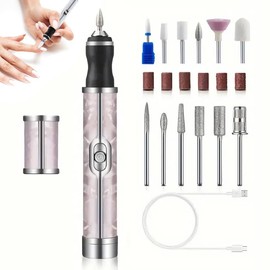 Electric Nail File, Human Nail Sharpener, Nail Grinder, 4 Speeds, For Thick Feet Nails, Nail Polishing, Nursing, Stripping, Polishing and Shaping Edges (Pink)