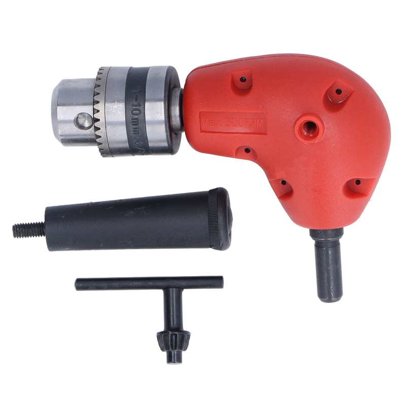 90° Angle Adapter Round Shank 9.5mm Electric Drill Chuck Attachment