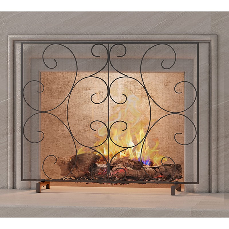 Kingson Single Panel Decorative Flat Fireplace Screen Cover Handcrafted Durable